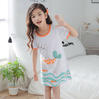 Children Pajamas Dresses | Summer Cartoon Nightgown Clothes For Kids | Kids Sleepwear Gecelik